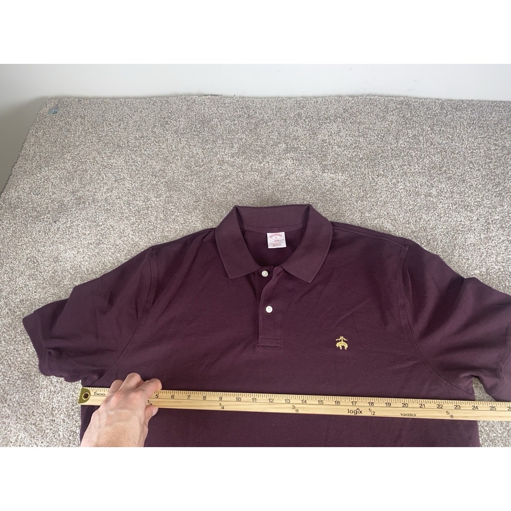 Brooks Brothers Performance Polo Maroon Cotton Mens XL Golden Lamb Preppy Work - Picture 4 of 8